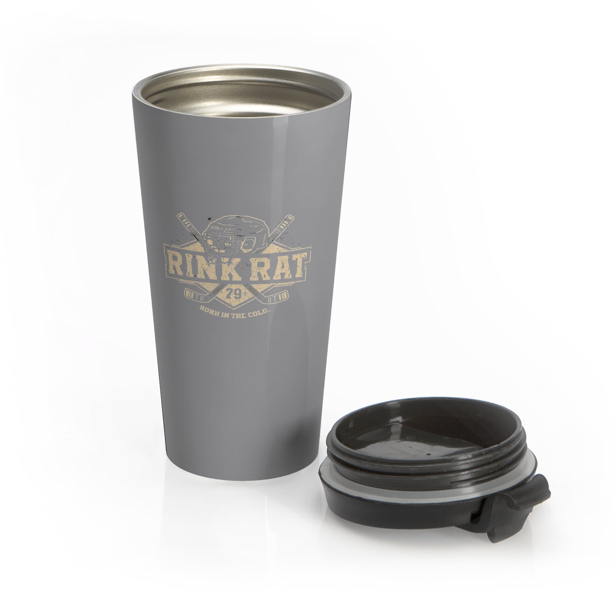 Rink Rat Stainless Steel Travel Mug - Durable Sporty Design for Hockey Lovers